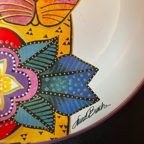 Laurel Burch Carlotta Cat Plate 5 1/2” Very Colourful and Fun - Picture 3 of 5